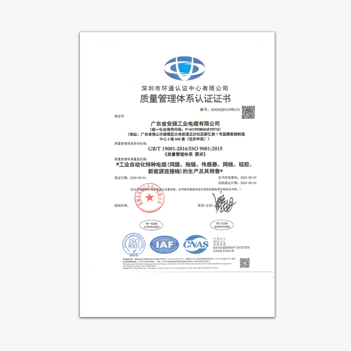 ISO 9001管理体系认证